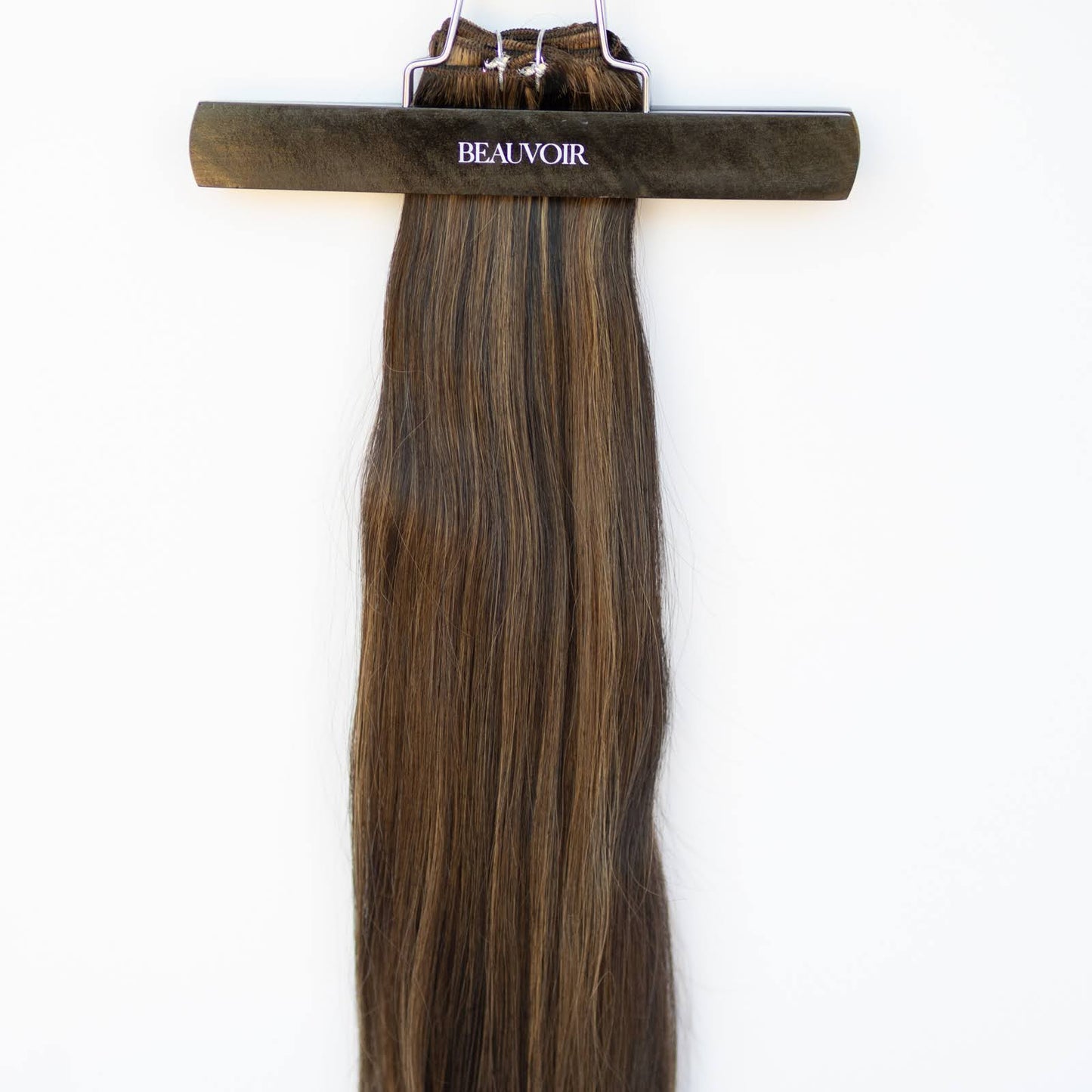 Machine-Tied Weft 16" 120g Single Donor Virgin - #1B/2/6 Dark Chocolate Caramel (aka Piano Key Chocolate Drip)