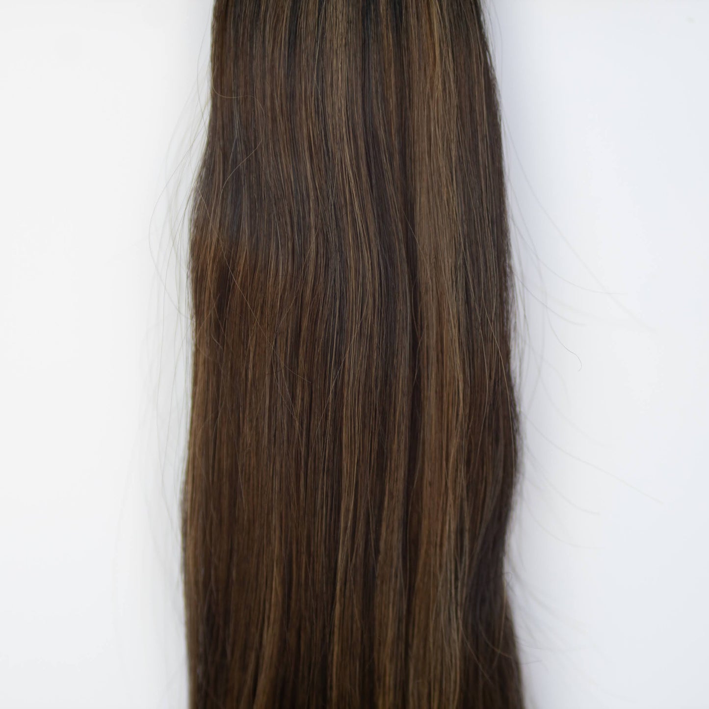 Machine-Tied Weft 16" 120g Pro Blend Hair Extensions - #1B/2/6 Dark Chocolate Caramel (aka Piano Key Chocolate Drip)