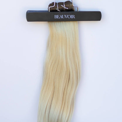 Machine Weft 28" 180g Single Donor Virgin - #T1CC/80 Smokey Blonde (aka Cool Mochachino Brown/White Blonde)