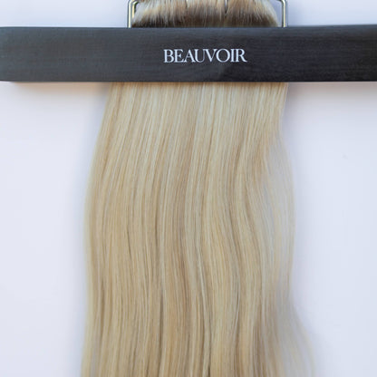 Machine-Tied Weft 16" 120g Single Donor Virgin - #80/18/46 Summer Blonde (aka Piano Key White Truffle)