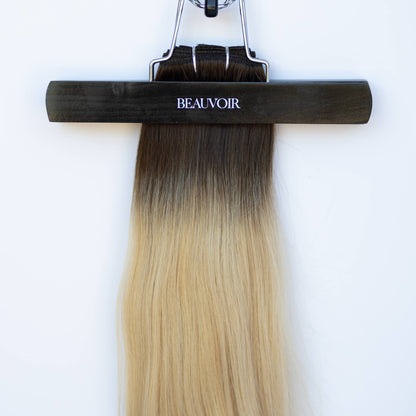 Machine-Tied Weft 20" 150g Pro Blend Hair Extensions - #2/18 Café Noir Balayage (aka Balayage Dark Brown/Dirty Blonde)