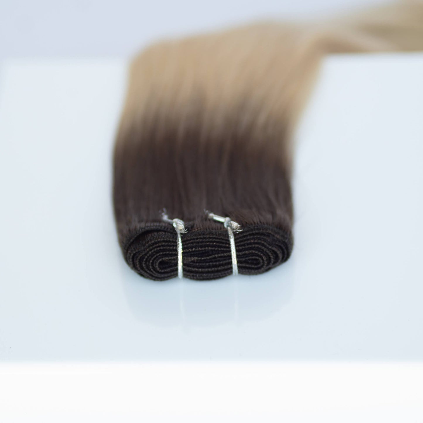 Machine-Tied Weft 20" 150g Pro Blend Hair Extensions - #2/18 Café Noir Balayage (aka Balayage Dark Brown/Dirty Blonde)