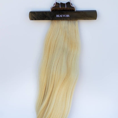 Machine-Tied Weft 16" 120g Pro Blend Hair Extensions - #T3/60 Cocoa Rooted Blonde (aka Rooted Walnut Brown/Ash Blonde)