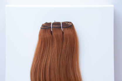 Machine-Tied Weft 22" 160g Professional Hair Extensions - #570 Sunset (aka Pumpkin Spice)