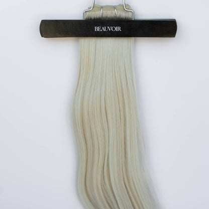 Machine-Tied Weft 24" 170g Single Donor Virgin - #80 Hollywood Blonde (aka White Blonde)