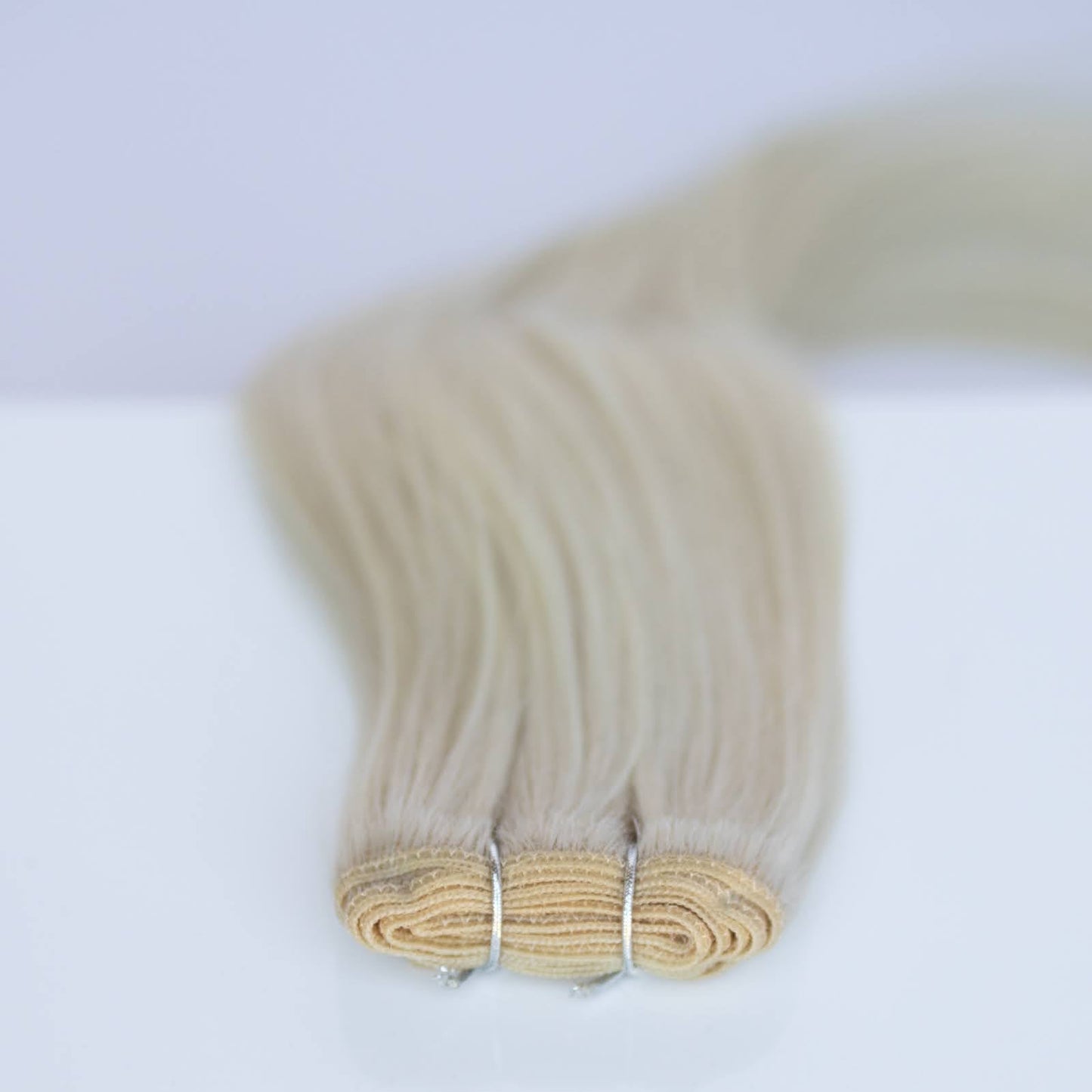 Machine-Tied Weft 24" 170g Single Donor Virgin - #80 Hollywood Blonde (aka White Blonde)