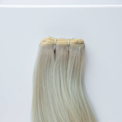 Machine-Tied Weft 24" 170g Single Donor Virgin - #80 Hollywood Blonde (aka White Blonde)