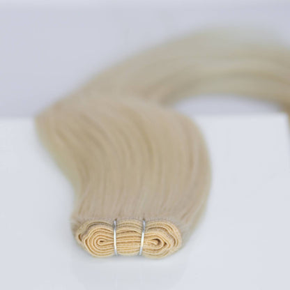 Machine-Tied Weft 20" 145g Pro Blend Hair Extensions -  #60 Classic Blonde (aka Ash Blonde)