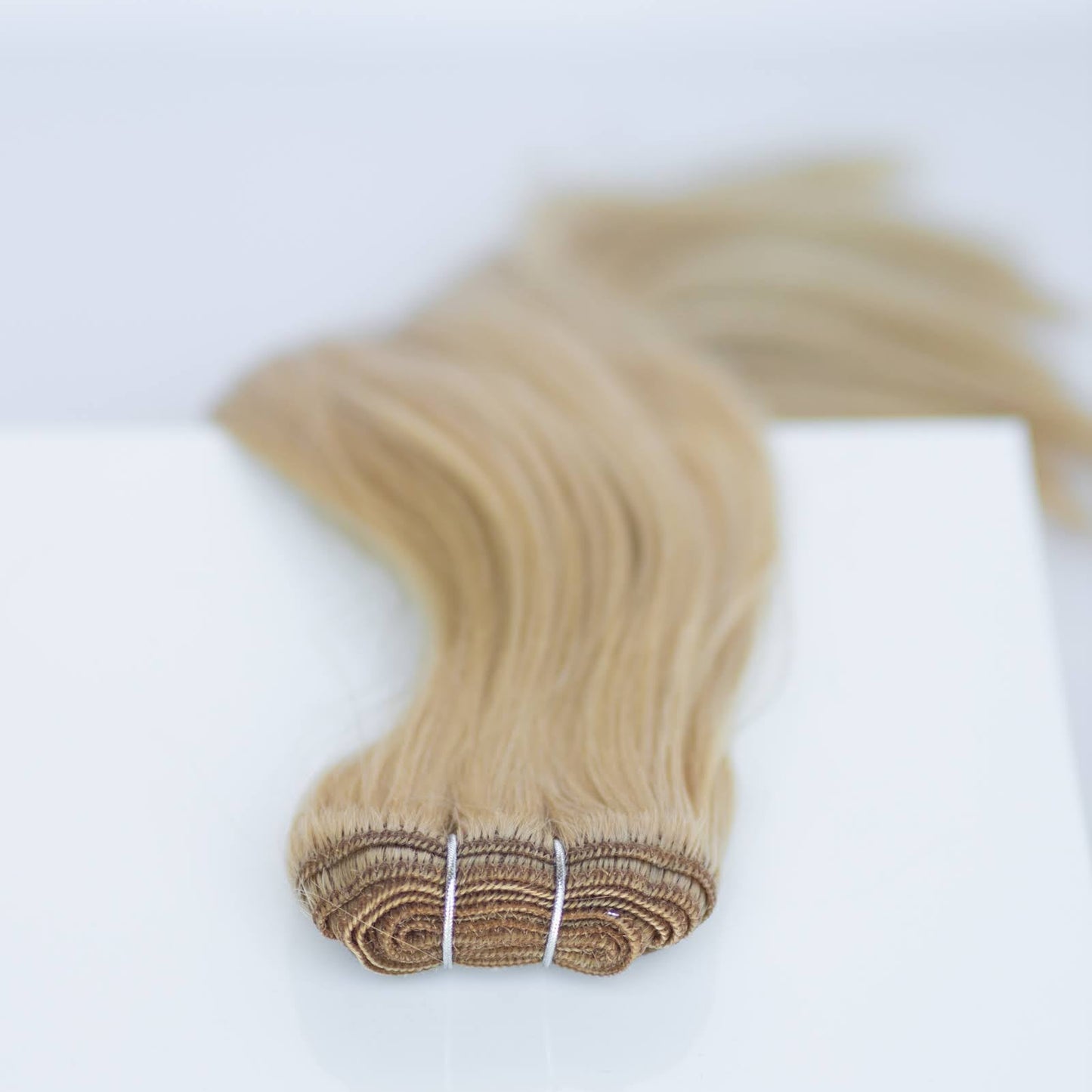Machine-Tied Weft 22" 160g Single Donor Virgin - #22 Southern Belle Blonde (aka Light Ash Blonde)