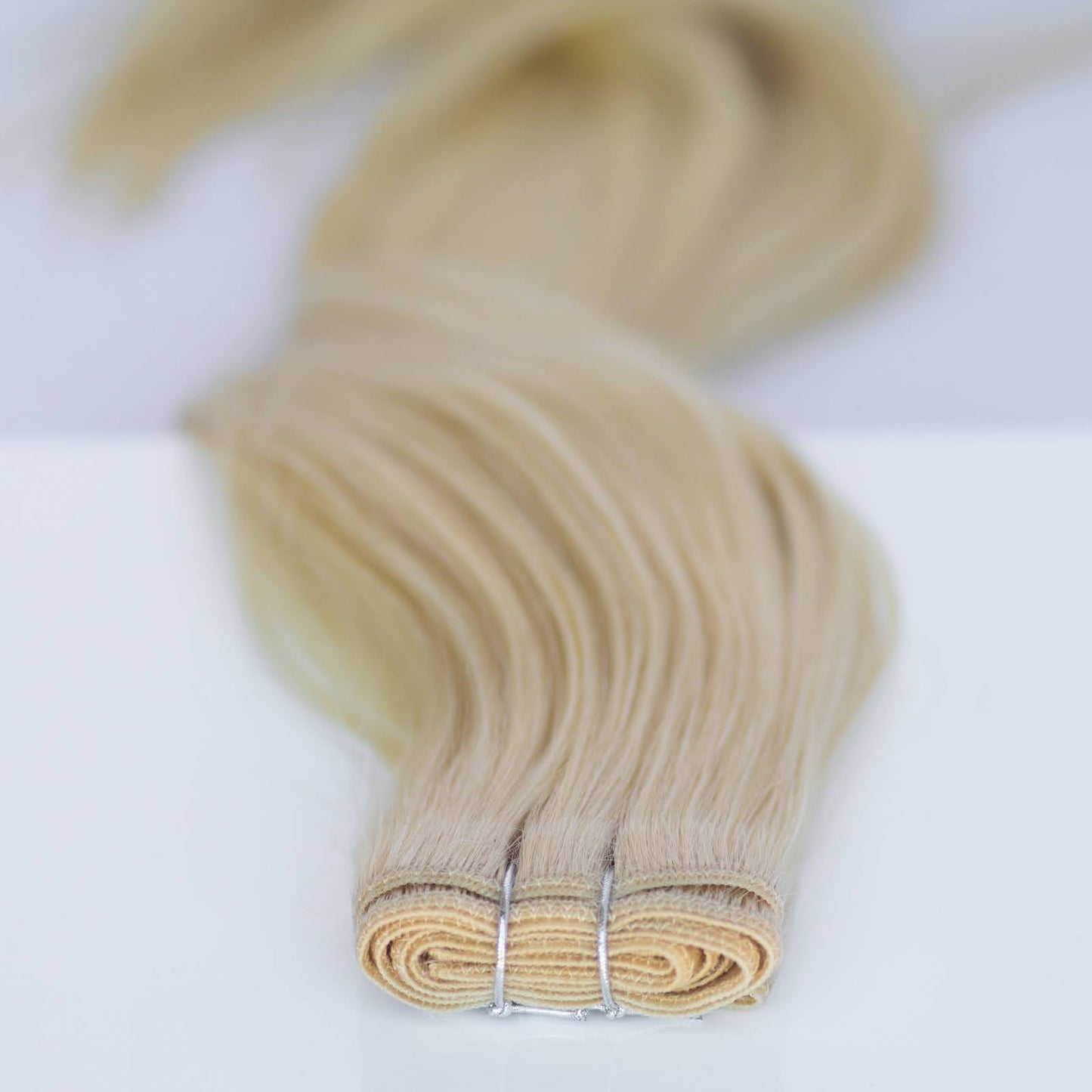 Machine-Tied Weft 18" 130g Pro Blend - #22 Southern Belle Blonde (aka Light Ash Blonde)