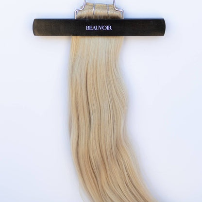 Machine-Tied Weft 28" 180g Single Donor Virgin - #16 Paris Blonde (aka Vanilla Blonde)