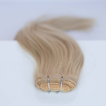 Machine-Tied Weft 28" 180g Single Donor Virgin - #16 Paris Blonde (aka Vanilla Blonde)