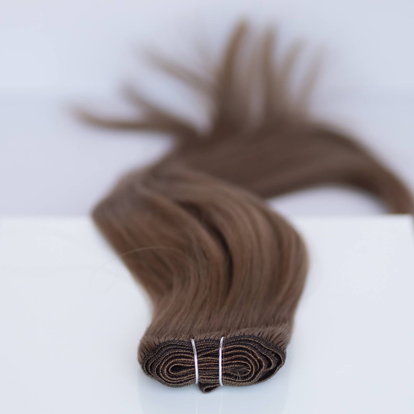 Machine-Tied Weft 28" 180g Pro Blend Hair Extensions - #8 Whiskey Brown (aka Ash Brown)