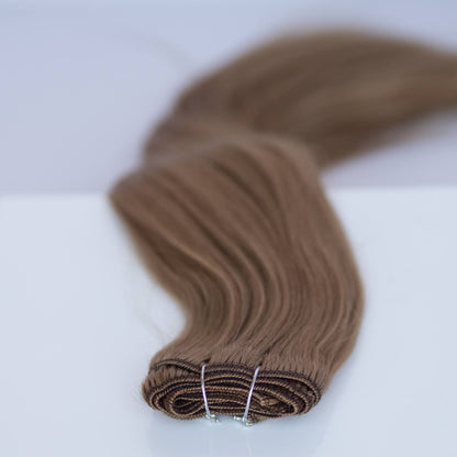 Machine-Tied Weft 22" 160g Single Donor Virgin - #6 Cinnamon Brown (aka Chestnut Brown)