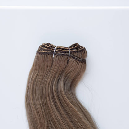 Machine-Tied Weft 28" 180g Pro Blend Hair Extensions - #6 Cinnamon Brown (aka Chestnut Brown)