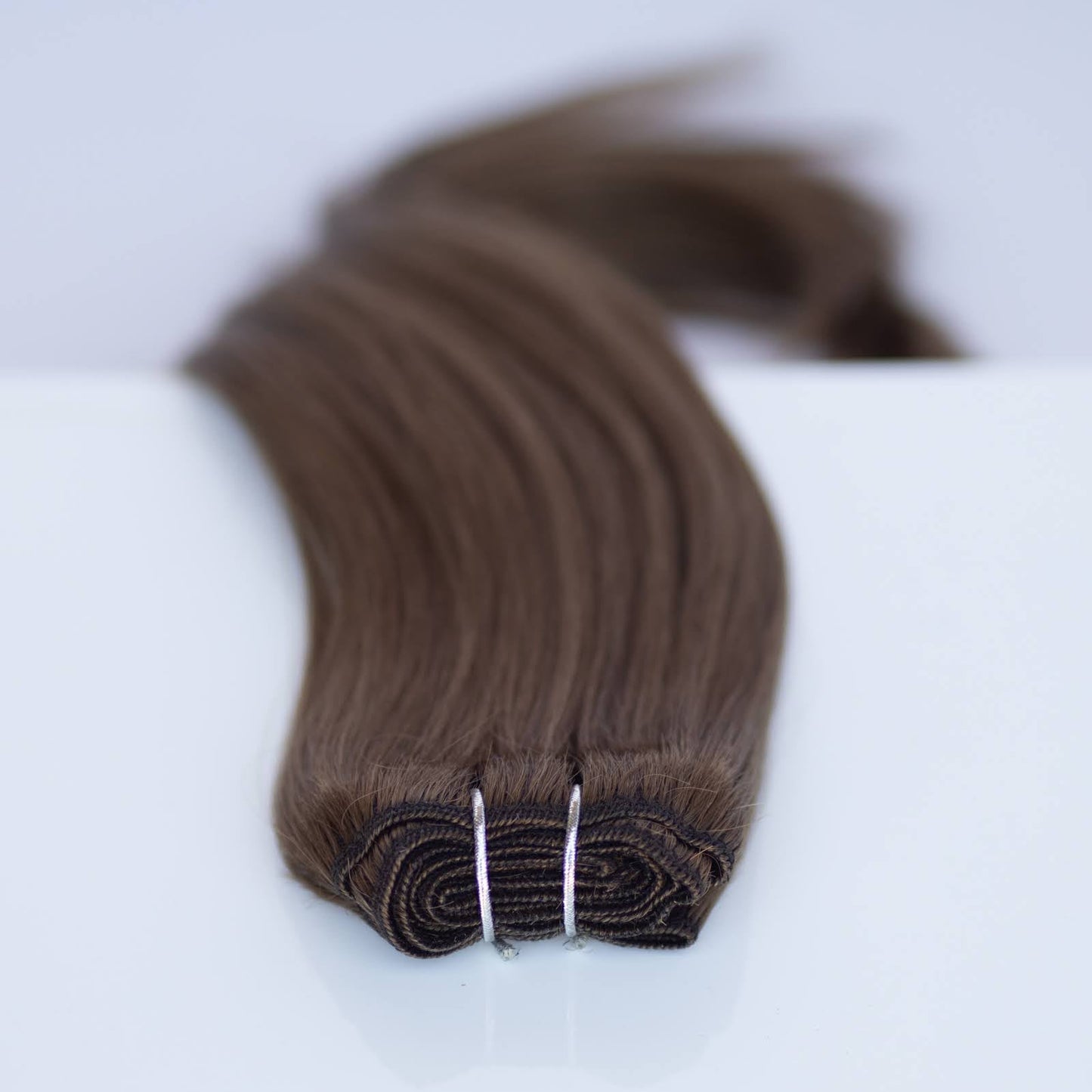Machine-Tied Weft 28" 180g Single Donor Virgin - #4 Roasted Walnut (aka Chocolate Brown)