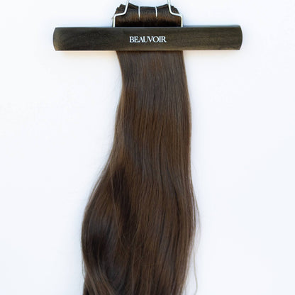 Machine-Tied Weft 20" 145g Single Donor Virgin - #2 Dark Chocolate (aka Dark Brown)
