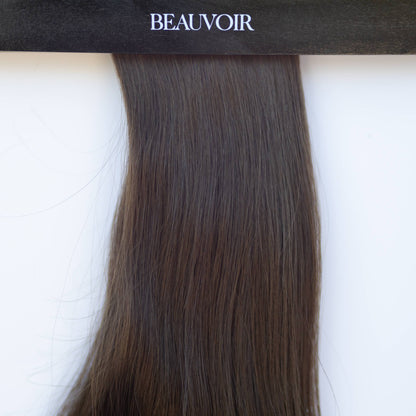 Machine-Tied Weft 20" 145g Single Donor Virgin - #2 Dark Chocolate (aka Dark Brown)