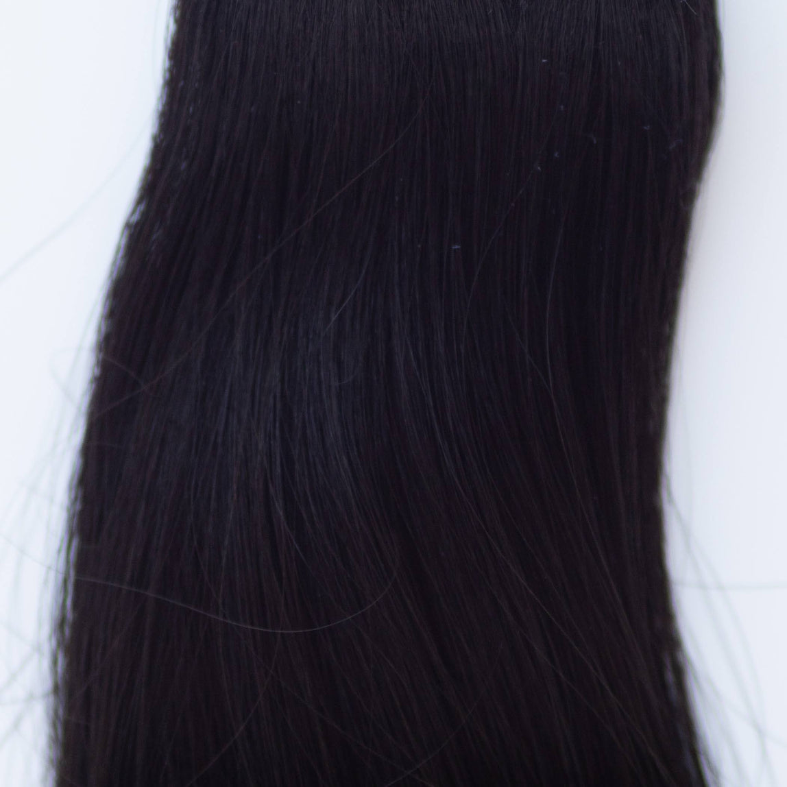 Machine-Tied Weft 16" 120g Pro Blend Hair Extensions - #1B Midnight (aka Off Black)