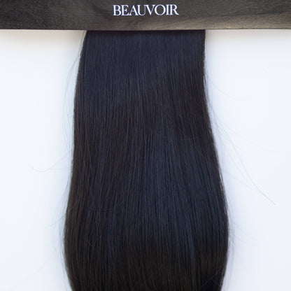 Machine-Tied Weft 24" 170g Pro Blend Hair Extensions - #1B Midnight (aka Off Black)