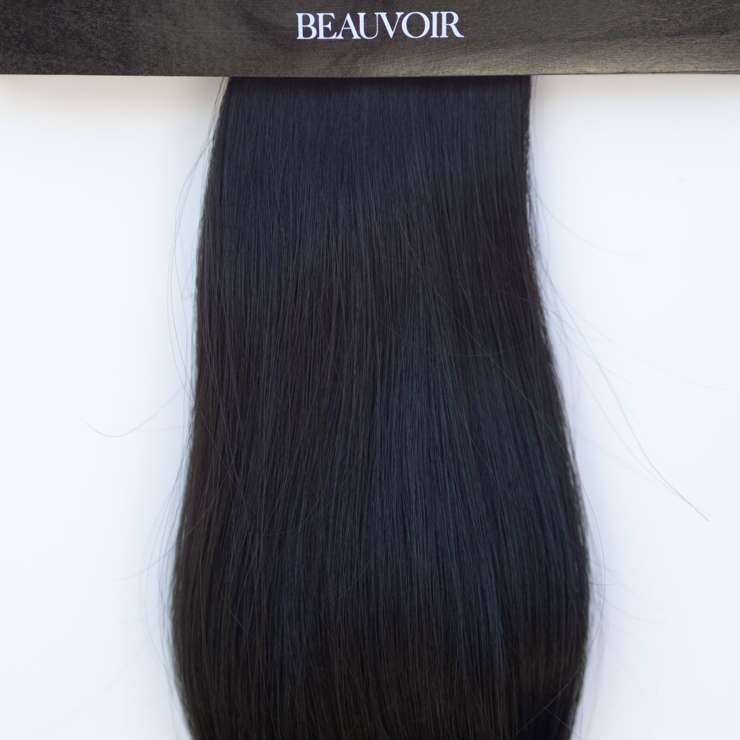 Machine-Tied Weft 16" 120g Single Donor Virgin -  #1B Midnight (aka Off Black)