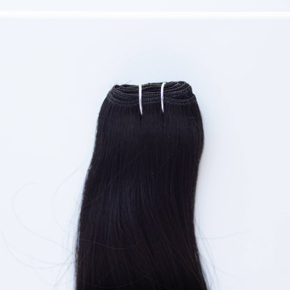 Machine-Tied Weft 20" 145g Pro Blend Hair Extensions - #1B Midnight (aka Off Black)