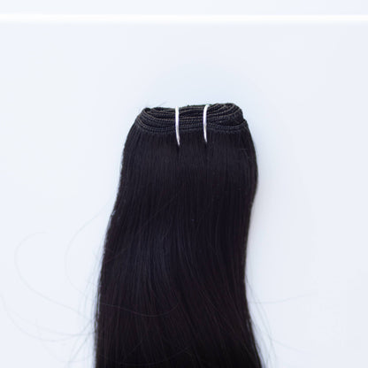Machine-Tied Weft 22" 160g Pro Blend Hair Extensions - #1B Midnight (aka Off Black)