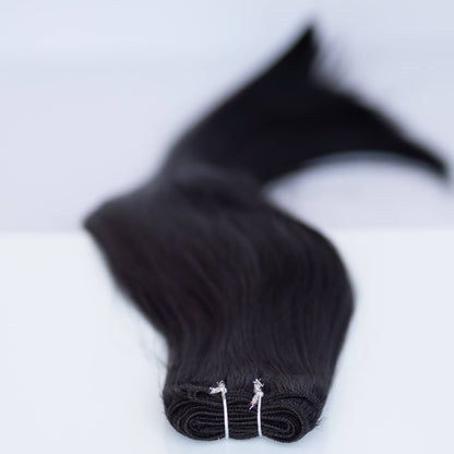 Machine-Tied Weft 16" 120g Pro Blend - #1 Noir (aka Jet Black)