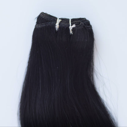 Machine-Tied Weft 16" 120g Pro Blend - #1 Noir (aka Jet Black)