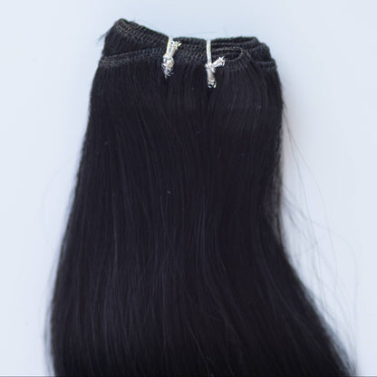Machine-Tied Weft 20" 145g Pro Blend Hair Extensions - #1 Noir (aka Jet Black)