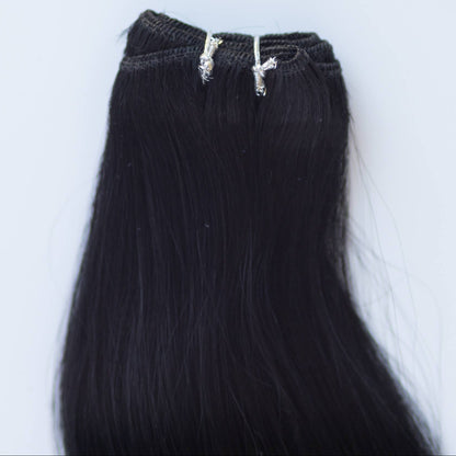 Machine-Tied Weft 22" 160g Pro Blend Hair Extensions - #1 Noir (aka Jet Black)