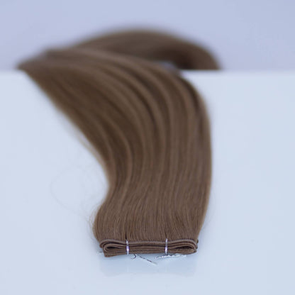 Genius (Micro) Weft 16" 60g Single Donor Virgin - #6 Cinnamon Brown (aka Chestnut Brown)