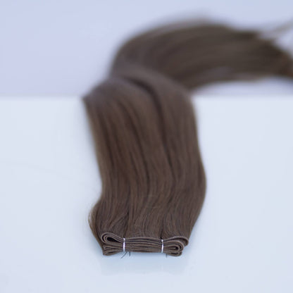 Genius (Micro) Weft 24" 94g Single Donor Virgin - #8 Whiskey Brown (aka Ash Brown)