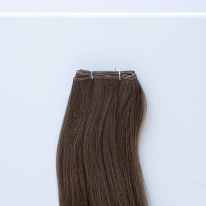 Genius (Micro) Weft 24" 94g Single Donor Virgin - #8 Whiskey Brown (aka Ash Brown)