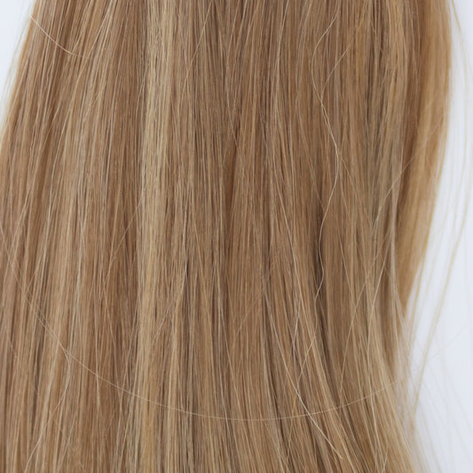 Genius (Micro) Weft 18" 68g Pro Blend Hair Extensions - #6/18 Sea Salt & Caramel (aka Highlight Hot Toffee Blonde)