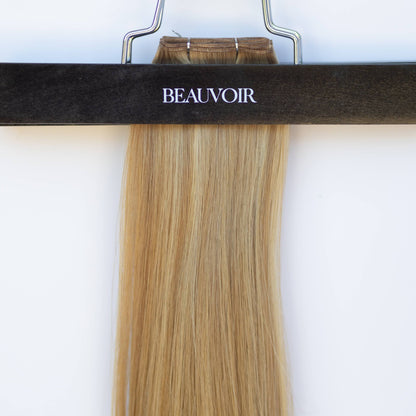 Genius (Micro) Weft 20" 80g Pro Blend Hair Extensions - #6/18 Sea Salt & Caramel (aka Highlight Hot Toffee Blonde)