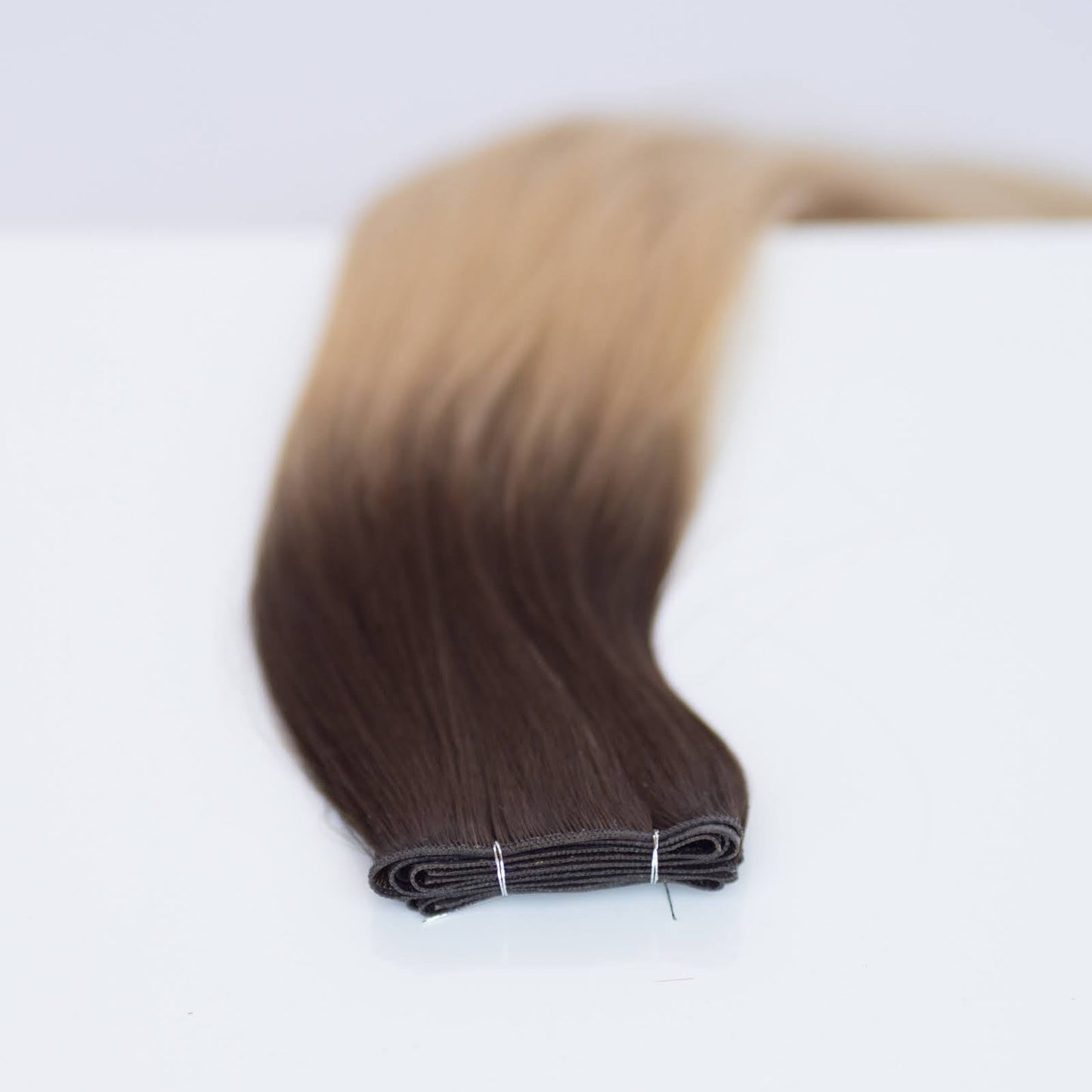 Genius (Micro) Weft 18" 68g Pro Blend Hair Extensions - #2/18 Café Noir Balayage (aka Balayage Dark Brown/Dirty Blonde)