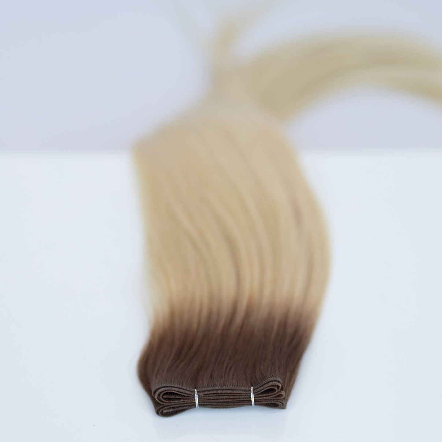 Genius (Micro) Weft 16" 60g Single Donor Virgin - #T3/60 Cocoa Rooted Blonde (aka Rooted Walnut Brown/Ash Blonde)