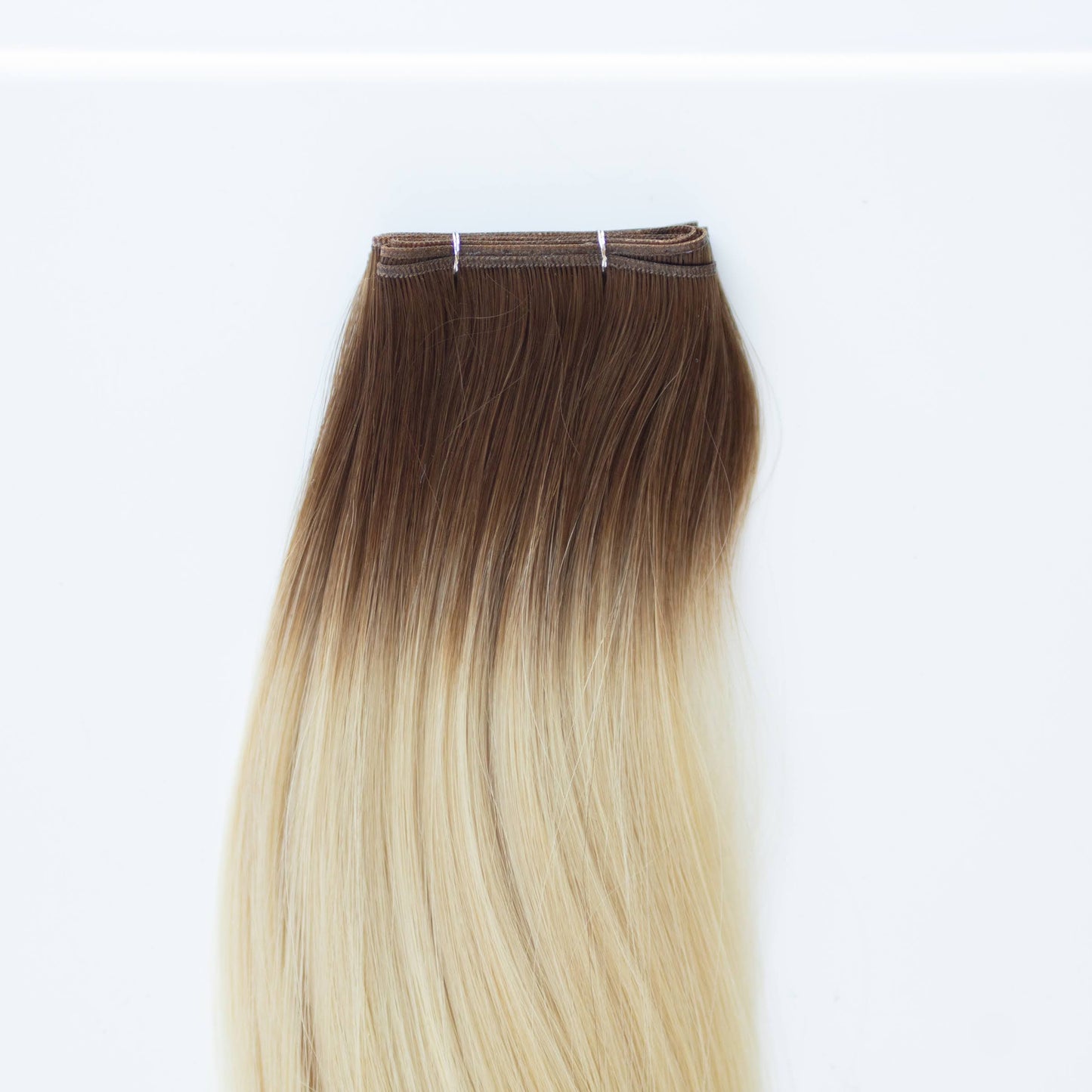 Genius (Micro) Weft 16" 60g Single Donor Virgin - #T3/60 Cocoa Rooted Blonde (aka Rooted Walnut Brown/Ash Blonde)