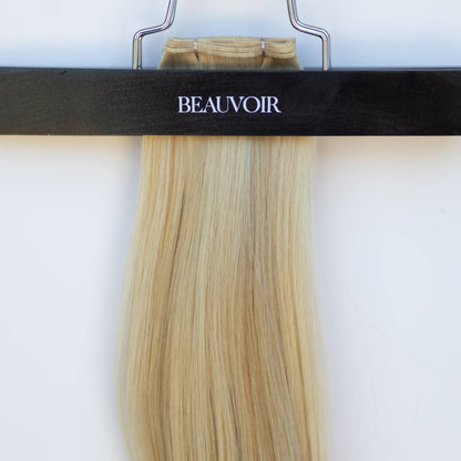 Genius (Micro) Weft 20" 80g Single Donor Virgin - #80/18/46 Summer Blonde (aka Piano Key White Truffle)