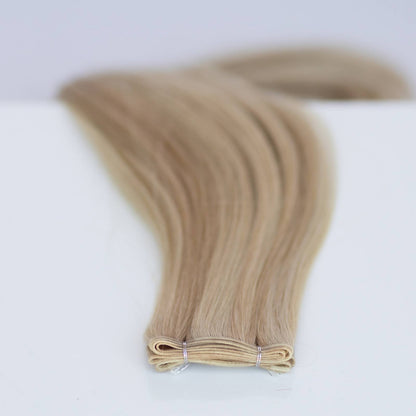 Genius (Micro) Weft 20" 80g Single Donor Virgin - #80/18/46 Summer Blonde (aka Piano Key White Truffle)