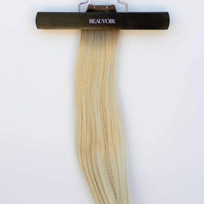 Genius (Micro) Weft 16" 60g Pro Blend Hair Extensions - #T1CC/80 Smokey Blonde (aka Cool Mochachino Brown/White Blonde)