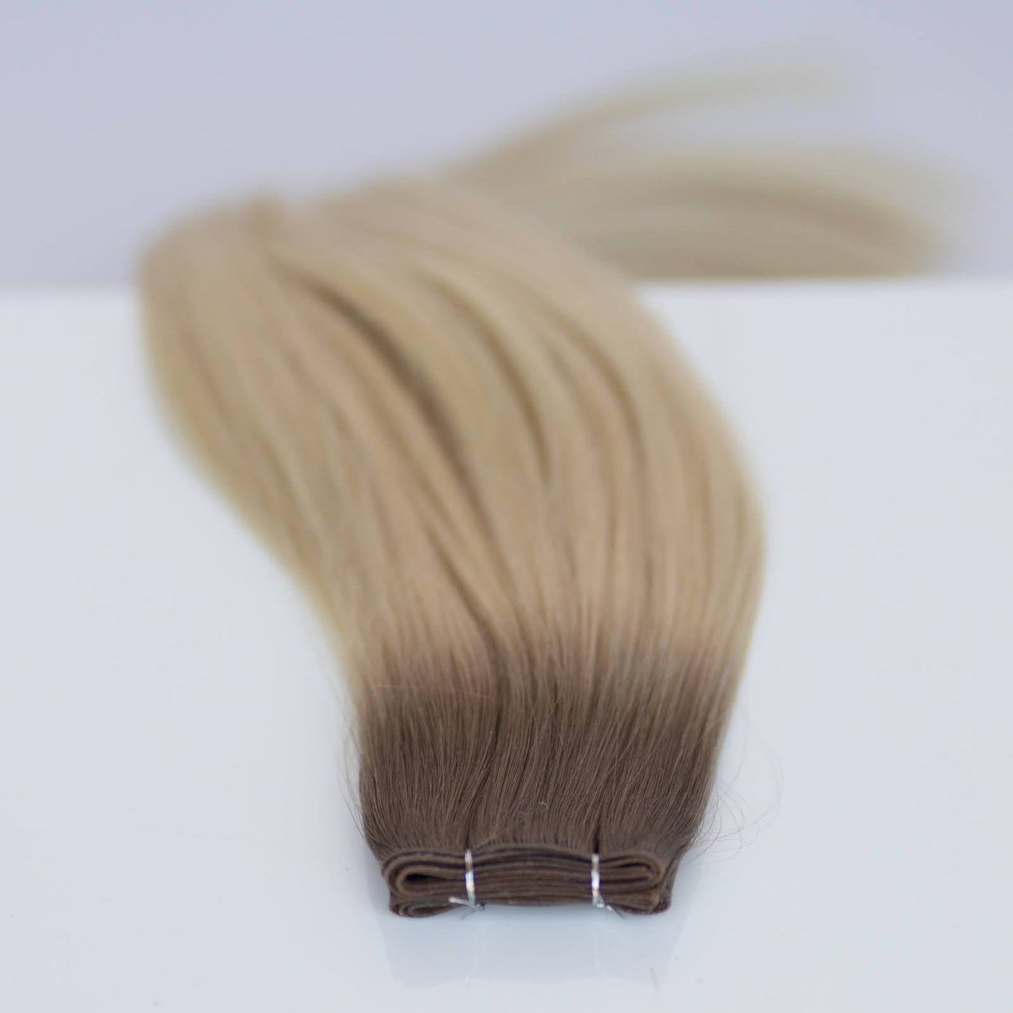 Genius (Micro) Weft 16" 60g Pro Blend Hair Extensions - #T1CC/80 Smokey Blonde (aka Cool Mochachino Brown/White Blonde)