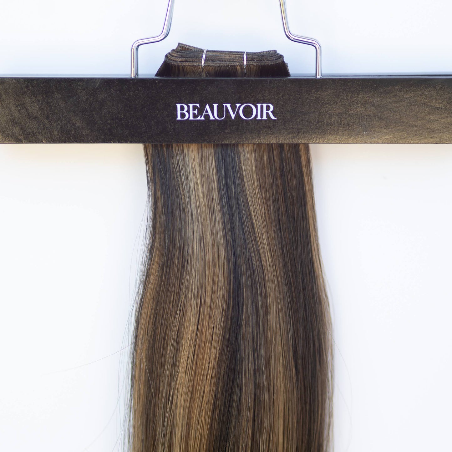 Genius (Micro) Weft 20" 80g Single Donor Virgin - #1B/2/6 Dark Chocolate Caramel (aka Piano Key Chocolate Drip)