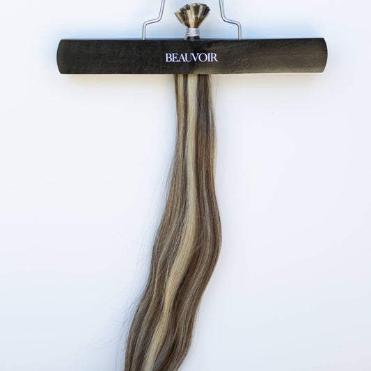 K-Tip 24" 25g Pro Blend Hair Extensions - #4/27 Chocolate Brulé (aka Highlight Chocolate Brown)