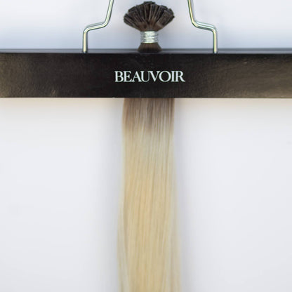 K-Tip 20" 25g Single Donor Virgin - #T3/60 Cocoa Rooted Blonde (aka Rooted Walnut/Ash Blonde)