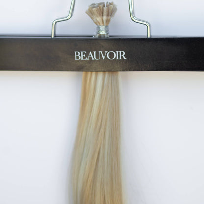 K-Tip 18" 25g Pro Blend Hair Extensions -  #80/18/46 Summer Blonde (aka Piano Key White Truffle)