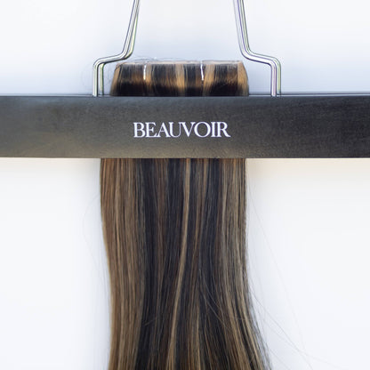 Butterfly Weft 20" 60g Pro Blend - #1b/2/6 Dark Chocolate Caramel (aka Piano Key Chocolate Drip)