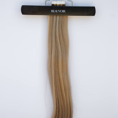 Tape-In 18" 50g Pro Blend Hair Extensions - #4/27 Chocolate Brown Highlight