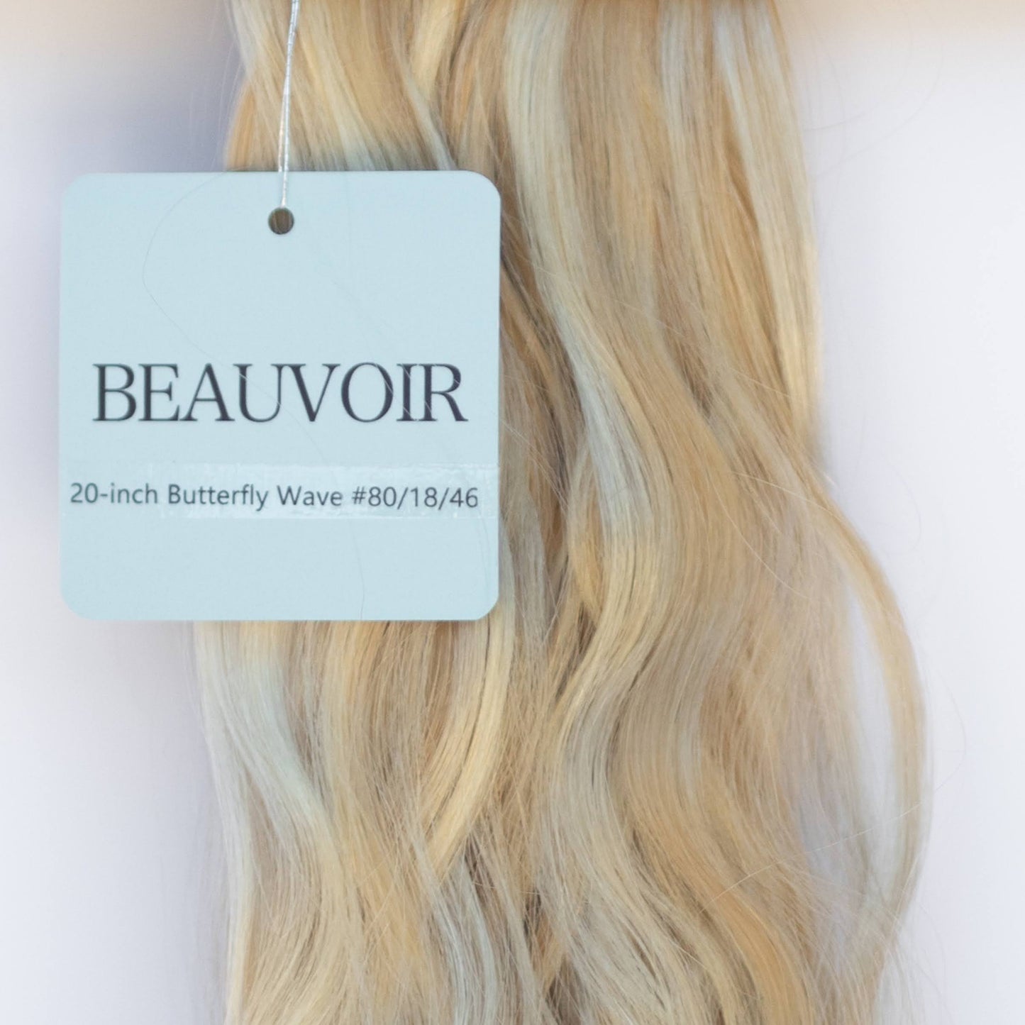 Butterfly Weft 20" 60g - WAVE Texture - Pro Blend - #80/18/46 Summer Blonde (aka Piano Key White Truffle)